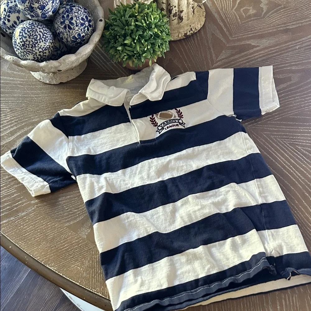 Boys Gymboree Varsity Football 🏈 Striped Rugby Polo Shirt